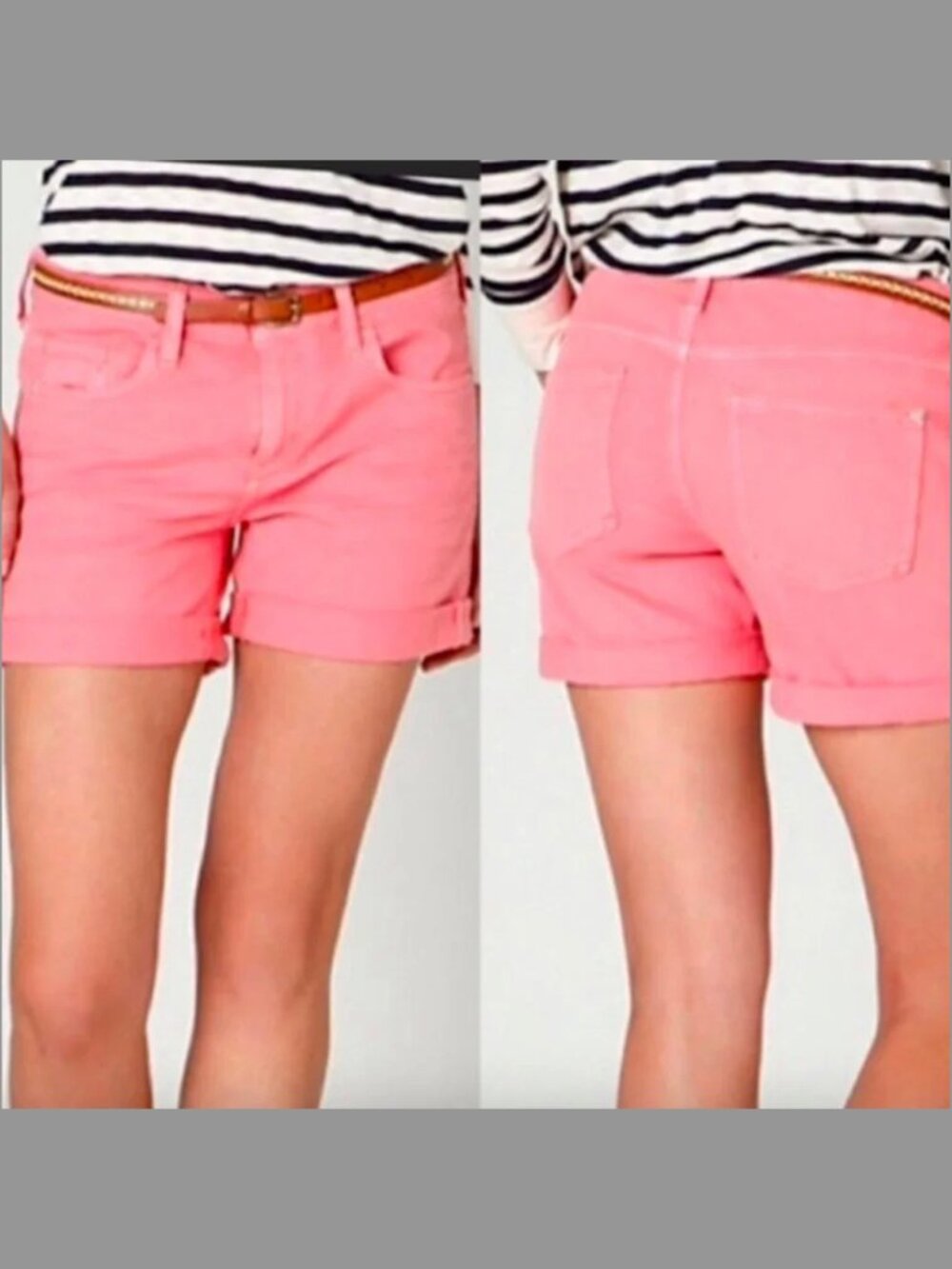 EUC Anthropologie Pilcro Pink Denim Roll-Cuff Shorts in Size 30